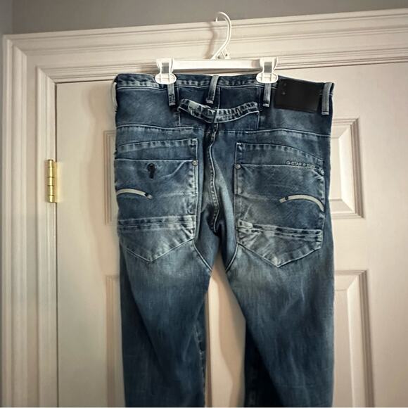 G-STAR RAW Blades Streetwear Blue Jeans Back Buckle Size 36 x 34 Distressed - Picture 3 of 13